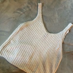 Knit white tank top